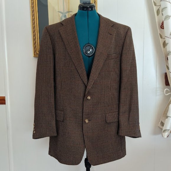Burberry Pepita Pattern Single-Breasted Blazer Jacket. Size L.